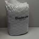 Bedsure Grayish Blue Queen Comforter Set - Soft Checkered Bedding Set for All Seasons, Stripe Fluffy Bed Set 3 Pieces with 1 Waffle Weave Comforter Queen Size and 2 Pillow Shams (04 - Grey)