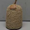 Natural Wicker Door Stopper with Handle, Decorative Door Stop, Heavy Indoor Doorstop, Rustic Farmhouse Blocker Jammer 5.1''D x 7.5''H (Jute)