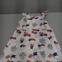 Baby Girls Tiered Dress Flutter Sleeve Twirly Unicorn Sundress Kids Cute Outfits Toddler Summer Dresses 2-8 Years Old (6-7yrs old, White/Flag)