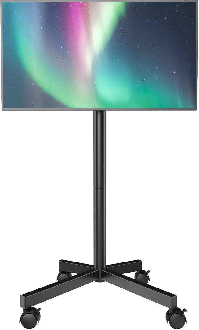 AX WABER Mobile TV Cart Stand with Wheels for 23-60" tvs, Height Adjustable, Portable Floor Stand Holds up to 88 lbs, Rolling TV Mount max VESA 400x400mm