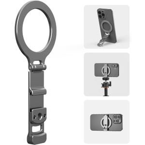 Phone Tripod Holder Mount for MagSafe, Aluminum Magnetic Mount Adapter with 1/4 Screw Hole, Cold Shoe for iPhone 17 16 15 14 13 Series for Samsung for Google Accessories