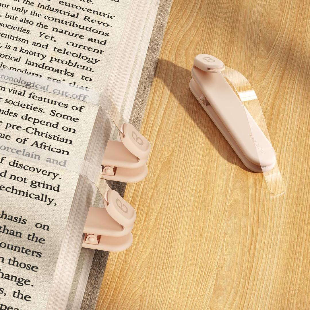 Lamicall Automatic Page-Turning Bookmark [3-Pack] - Easter Basket Stuffers for Teens, Boys, Girls, Adults & Men, Hands-Free Transparent Book Marker for Hardcovers & Paperbacks (Beige)
