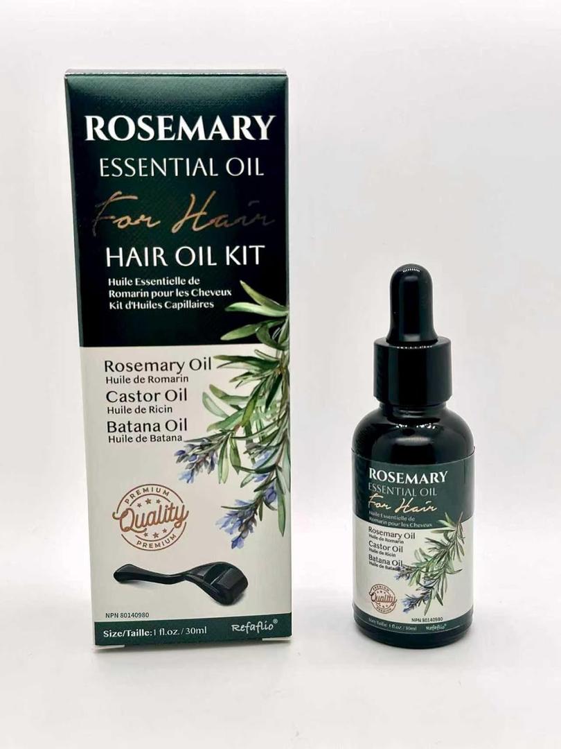 2 x Rosemary Hair Oil Kit, Rosemary Oil, Hair Care Oil, Ideal for Dry and Damaged Hair, Suitable for Men and Women, 30ml