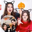 2 x Halloween Cat Ears Headband  Halloween Black Cat Ear Headband for Cosplay, Fancy Dress, Masquerade & Party Costumes - Black Cat Headbands