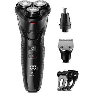 Cordless Electric Razor for Men: 3-in-1 Shaver for Beard/Nose/Sideburns - IPX7 Waterproof Travel Kit