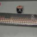 HotFox Wireless Keyboard and Mouse Combo, FullSize Retro Typewriter Keyboard with Round Keycaps, Ergonomic Design for Windows PC, Home and Office Use Red