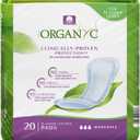 Organyc - 100% Organic Cotton Inside and Out Incontinence Pads for Bladder Leaks - Certified Odor Control, FSA/HSA Eligible, Moderate Flow, Regular Absorbency, 20 Count