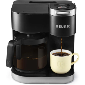 Keurig K-Duo Single Serve K-Cup Pod & Carafe Coffee Maker, with Multiple Brew Sizes, 60oz Removable Reservoir, Programmable Auto Brew Carafe, (Gen 1), Black