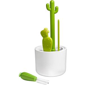 Cactus Bottle Brush, Straw Brush, Multifunctional Cleaning Brush Set, Full-Angle Cleaning Durable, Green & White