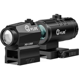 CVLIFE Multi-Reticle Red/Green Dot Sight & 3X Magnifier Combo, Motion Awake Compact Red Dot & Circle with Quick Release Flip-to-Side Magnifier Combo Kit, Optics Absolute Co-Witness for 21MM Picatinny