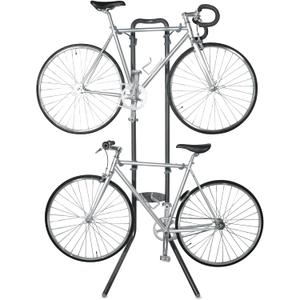 Rugged 2 Bike Rack for Garage & Home by Delta Cycle – No Drilling Required – Fully Adjustable Gravity Storage Rack for Any Style Bicycle – Leaning Wall Rack Holds Up to 100 lbs