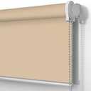 SUAKY Blackout Window Blinds Roller Shades, Stone Custom Window Shades Elegant Roller Blinds, Energy Saving UV Protection Roller Shades for Windows, Doors, French Doors