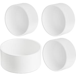 4 PVC Pipe End Cap Fitting (Compatible with 4.5" OD), 4 Pcs End Caps, Schedule 40 Furniture Grade Pipe Plug for Building PVC Furniture DIY Garden Shelf