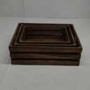 Large Size Wood Crates For Storage,Decorative Vintage Brown Wooden Crates For Display,Handmade Solid Wood Boxes,Set Of 3 Rustic Black Wooden Crate. (vintage brown)