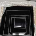 Geetery Set of 5 Display Buffet Risers Acrylic Cube with Hollow Bottoms Acrylic Boxes for Display Dessert Table Stands for Catering Collectibles Jewelry Decor(3,4,5,6,7 Inch, Black)
