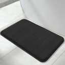 Yimobra Memory Foam Bath Mat Large Size, 31.5 x 19.8, Super Soft Non-Slip Bathroom Rug, Water Absorption, Machine Wash, Thick, Comfortable, Easier to Dry for Bathroom Mat, Tub and Shower, Black