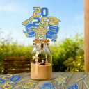 6Pcs 2026 Graduation Centerpieces Sticks, DIY Table & Flowerpot Graduations Party Centerpieces for Tables, Glitter 2026 Graduation Table Centerpieces Decorations (Blue)