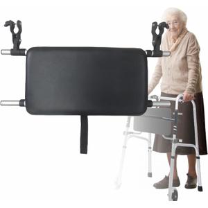 Universal Walker Rest Seat for Attachable Seat Folding Walker, Maximum Weight Capacity of 250 Pounds, Adjustable Range:20"~24"(Black)