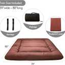 MAXYOYO Japanese Floor Mattress Futon Mattress, Thicken Tatami Mat Sleeping Pad Foldable Roll Up Mattress Boys Girls Dormitory Mattress Pad Kids Floor Lounger Couches and Sofas, Coffee, Twin Size