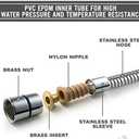 Klabb stainless steel Shower Hose With Filter Element, 59 Inches Chrome Handheld Shower Head Hose With Brass insert and nut. replace shower hose with 1/2" NUT