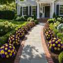 Fuax Mum with Ground Spike: 2 Packs, Yellow Purple Flower for Porch