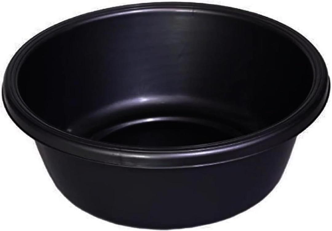 YBM HOME Round Dish Wash Basin Dishpan for Washing Dishes, Plastic Portable Dish Tub Design for Camping and Multipurpose for Face Cleansing, 7 quarts, 1148-black - Pack of 3