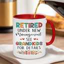 Retirement Gift - Retired Mug - Christmas Gift For Grandma, Mom - Retired Under New Management See Grandkids For Details Mug - Happy Retirement Cup For Women, Coaster, Spoon