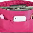 Vercord Premium Nylon Purse Organizer Tote Handbag Insert Organizers Bag in Bag Zipper 13 Pockets 5 Sizes (Medium, Rose)