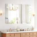 Frameless Bathroom Mirror for Over Sink,Wall Mounted Vanity Mirrors 12x20in,Rounded Rectangle Mirror Frameless with Polished Edge for Bedroom,Living Room,Entryway,Shatterproof (Horizontal/Vertical)