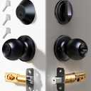 Veise Keyed Alike Exterior Door Knob and Single Cylinder Deadbolt Combo Set, Easy Installation Keyed Same Entry Door Lock for and Entrance Front Door, Heavy Duty, Matte Black