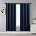 CUCRAF Navy Blue Blackout Curtains 63 inch Length 2 Panels Set, Room Darkening Drapes for Living Room Bedroom, Thermal Insulated Light Blocking Grommet Window Curtain (W52 x L63 Inch)