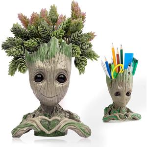 Abomet Groot Planter,Baby Groot Flower Pot 6 * 4 inch Succulent Planter for Indoor Plants Garden Decor Desktop,Groot Pencil Pen Holder for Kids Toy Gifts