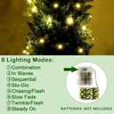 PINPON 2 Pack 4FT Artificial Cedar Trees with Detachable LED Light Strip Lighted Realistic Faux Topiary Evergreen Shrubs UV Resistant Potted Plants for Indoor Outdoor Front Porch Entryway Patio Decor