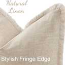 decorUhome Summer Decorative Neutral Linen Fringe Throw Pillow Covers Set of 2 Natural Beige Pillow Covers with Tassels Soft Farmhouse Boho Accent Pillow Cases for Couch Bed Sofa 18x18 Inch