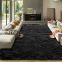 ONASAR Black 8x10 Area Rugs for Living Room, Large Fluffy Shag Bedroom Rug, Ultra Soft Thick Shaggy Floor Big Indoor Carpets for Kids Boys Girls Teen Nursery Dorm Modern Home Decor Aesthetic