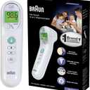 Braun No Touch 3-in-1 Thermometer for Adults, Kids & Babies, Measures Forehead, Liquid and Food Temps, Professional Accuracy & Color Coded Fever Guidance