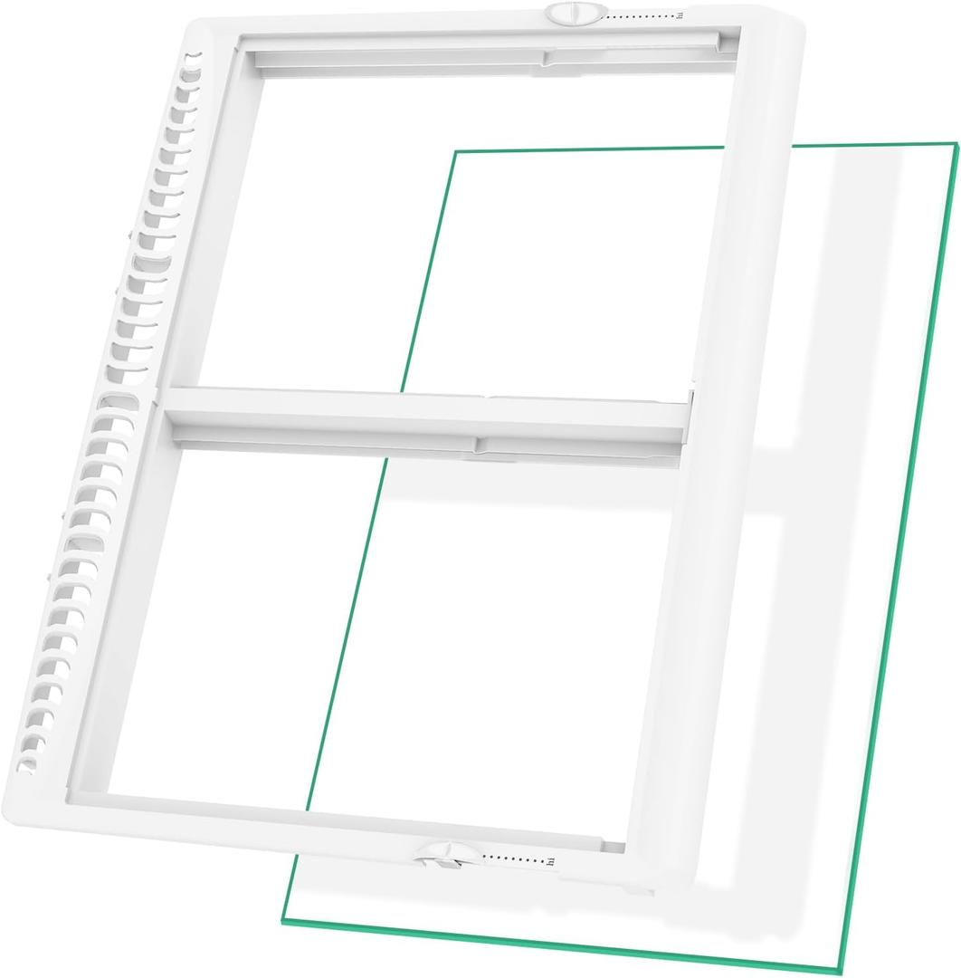 UPGRADED 240364787 Refrigerator Crisper Drawer Cover with 240350608 Crisper Glass Replacement Compatible with Frigidaire kenmore Refrigerator Drawer Replacement, Fridge Crisper Pan Drawer Cover