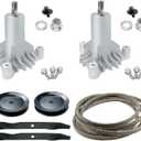 42" Deck Rebuild Kit 130794 532130794 Spindle Fits for AYP Craftsman Husqvarna LT1000, LT2000, LTX1000 YTH1842 YTH2242, Replaces Pulley 173436, with Blades 134149 with 95 1/2" Belt 144959