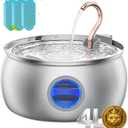 Tomxcute Cat Water Fountain - 4.0L/135oz Gooseneck Copper Stainless Steel Cat Water Fountains for Cats Indoor - Kitty Cat Fountains for Drinking Spout - Comes with 3 Replacement Filters