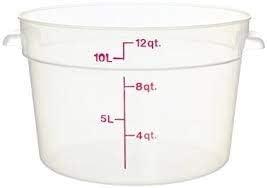 Cambro Camware Bundle 6 &12 Quart Translucent Round Food Storage Containers with Lids and Free Scraper