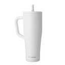 Ice Shaker 40 oz Tumbler with Handle and Straw | 40oz White | Cold for 30+ Hours | 2-in-1 Tumbler Shaker Bottle | Odor-Free 40 ounce Bottle for Water, Protein Shakes, Smoothies, Cocktails