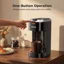 Single Serve Coffee Maker for K Cup Pods, One Button Coffee Maker, 6-14oz Brew Sizes, Fits Travel Mug, Compact for Small Kitchen, Office, Dorm, RV, Silver