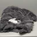 Heated Blanket Electric Throw - Soft Cozy Faux Fur Bubble Electric Blankets with 6 Time Settings, 8 Heating Levels, Fast Heating & Overheat Protection, Machine Washable (59" x 79", Gray)