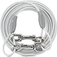 Petest Reflective Tie Out Cable with Crimp Cover for Large Dogs Up to 90 Pounds, 40 Feet