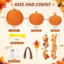 24'' Large Stackable Pumpkins Wicker Pumpkin with LED Lights for Porch