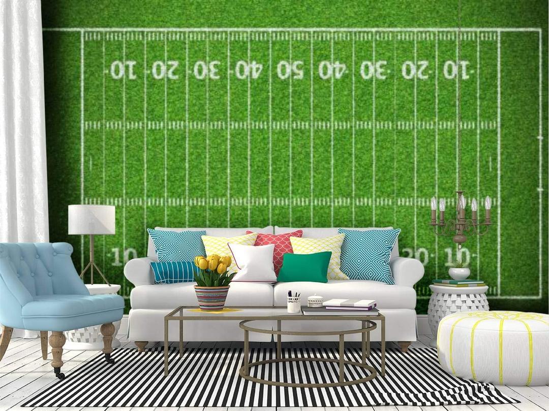 Wall Mural American Football Field Football Stadium Stock Pictures, Royalty Peel and Stick Wallpaper Self Adhesive Wallpaper Large Wall Sticker Removable Vinyl Film Roll Shelf Paper Home Decor