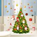 Kiddale Christmas Wall Decals,Removalble Santa Claus Christmas Tree Wall Stickers for DIY Home Dcor