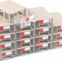 16pc Stackable Plastic Storage Drawers Mini Desk Organizer Gray | Versatile mini desktop storage box 5.5x3.4x1.6", perfect for garage, home, school and office craft organization.