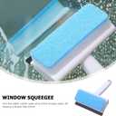 Baluue Double-Sided Window Cleaner 2-in-1 Squeegee and Scrubber Sponge for Car Windshield Mirrors and Shower Tiles 7.28 Inch Handheld Glass Cleaning Brush