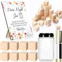 Bridal Shower Games Include 50 Wooden Block 1 Date Night Jar 1 Wooden Game Sign 2 Pens for Wedding Reception Games Gifts Date Idea Newlyweds Bridal Shower Party Favors(Wildflower)